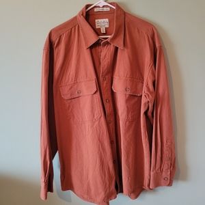 Cabela's men's canvas shirt orange size large
